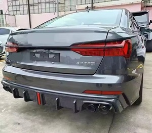Auto di alta qualità <span class=keywords><strong>A6</strong></span> S6 C8 in fibra di carbonio reale diffusore posteriore labbro Spoiler con Led per <span class=keywords><strong>Audi</strong></span> <span class=keywords><strong>A6</strong></span> S6 C8 2019 2020 <span class=keywords><strong>2021</strong></span> 2022 2023 - Product Image 6