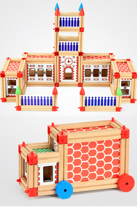 High Quality China City Construction House Building Block Bricks Toy Wholesale Customized Traditional Wooden Puzzle Toy - Product Image 3