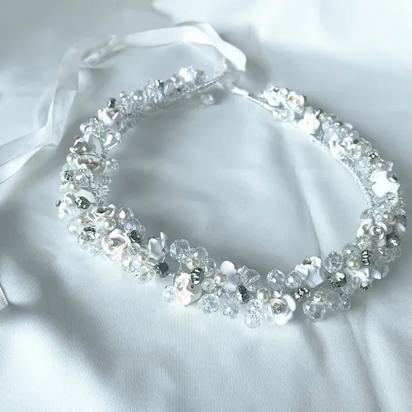 Wedding style rhinestone bridal flower pearl Headpiece