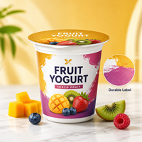 Etiquetas Adhesivas para Yogur de Superficie Húmeda para Almacenamiento en Frío, Resistentes al Agua, Adhesión a Baja Temperatura, Pegatinas Personalizadas, Precio de Fábrica, 1 Unidad MOQ