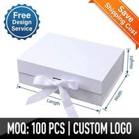 Boîte cadeau magnétique pliable en gros avec logo personnalisé, emballage en carton de luxe pour cosmétiques, bijoux, boîte rigide magnétique