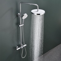 Ensemble de colonne de douche thermostatique en laiton noir mat pour salle de bain de design moderne pour Hotels-ZY-S05B