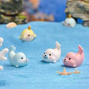 Animal marin Micro <span class=keywords><strong>paysage</strong></span> ornements aquarium accessoires d'aquarium dessin animé mignon sceau licorne bonsaï décoration - Product Image 3