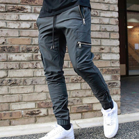 Männer Track Hosen Neue Stil Feste Hosen Training Sport Casual Zipper Taschen Hosen