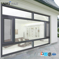 Ventana con Rotura de Puente Térmico AMJ, Ventanas Abatibles de Aluminio con Triple Vidrio Aislante y Mosquiteras para Hogares