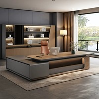 Nouvelle arrivée, bureau de direction en forme de L de luxe, bureau de direction haut de gamme, élégant, avec armoire latérale, bureau minimaliste