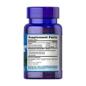 Privatel Label Vitamins Supplements Fish Cod Liver Oil 415 Mg Softgel Capsules