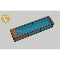 Piscine portable en conteneur, design moderne et minimaliste, compatible micro-ondes, avec verre, simple et élégante