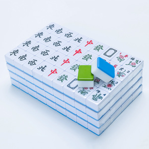 Mahjong Tiles Large Melamine Handmade For Home Use Chess Card <b>Entertainment</b> Quanzhou Origin Blue Green Color - Product Image 2