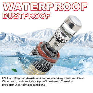 Phare LED A81 60W 10000lm avec mini-lentille, lampe de voiture à puce 3570, H4 12V 6000K, ampoules de projecteur à faisceau haut/bas pour voiture universelle - Product Image 2