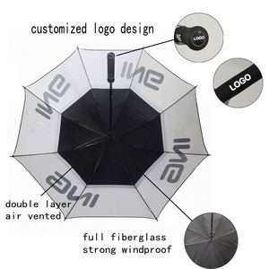 Parapluie de golf promotionnel personnalisé avec impression par sublimation RPET, coupe-vent et logo, cadeau pour voiture, protection solaire UV - Product Image 2