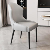Chaise de salle à manger moderne en cuir souple, design simple, mobilier de restaurant et d'hôtel en gros à vendre