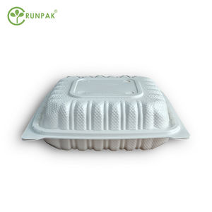 150 buah/ctn 8 inci BPA bebas Makanan mengeluarkan microwave 1 kompartemen plastik sekali pakai kotak makan siang Bento wadah makanan penyimpanan - Product Image 2