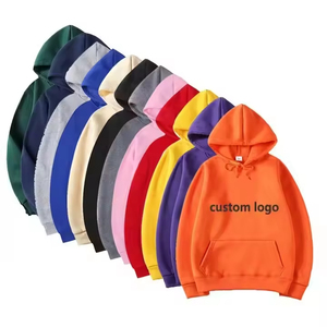 Vente en gros de sweats à capuche unisexes surdimensionnés personnalisés, épais, brodés, pour hommes, en molleton de coton vierge - Product Image 1