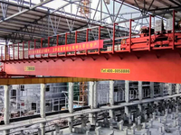 Pont roulant d'atelier en aluminium 32 tonnes à double poutre et double chariot