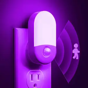 LOHAS Veilleuses LED Plug in Motion Sensor Night Lamp Purple Kids 0.6W LED Motion Activated Light Night for Bedroom