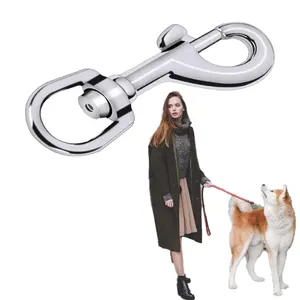 Mousquetons à œil pivotant en métal pour porte-clés reliant le collier de laisse de chien