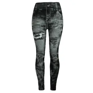 Utilisé Offre Spéciale sexy push up jeans leggings multicolore rue usure polyester jeggings