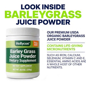 Poudre de jus d'herbe d'orge en marque privée OEM, complément alimentaire, poudre végétale biologique végétalienne, soutient la santé cardiaque - Product Image 5