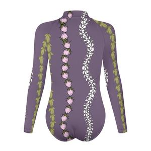 Traje de baño con cremallera Upf50 + diseño personalizado Puakenikeni flor Rosa <span class=keywords><strong>Aloha</strong></span> estampado Hawaiano <span class=keywords><strong>surf</strong></span> una pieza traje de baño con cremallera para mujer - Product Image 4