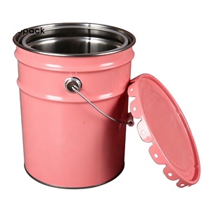 Seau à peinture métallique rond vide personnalisé non homologué avec anneau de verrouillage pour produits chimiques - Product Image 1