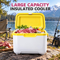 Boîte de stockage frigorifique avec isolation en mousse épaisse, loquet sécurisé et bouchon de vidange pour le transport d'aliments frais, développement personnalisé OEM