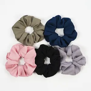 Gordon Ribbons Gasa Elástica Bandas para el cabello Color puro Fold Flower Hair Ring para mujeres Hair Scrunchies