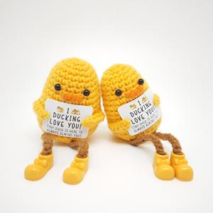 Jouets en crochet tissés à la main petit canard jaune animaux légumes et fleurs maternité couture et tissage poupées à énergie positive - Product Image 2