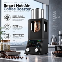 Équipement de torréfaction à air pour barista, modèle de bureau 50-200g, pour les passionnés de café, avec temps de torréfaction de 5-8 min et moteur silencieux
