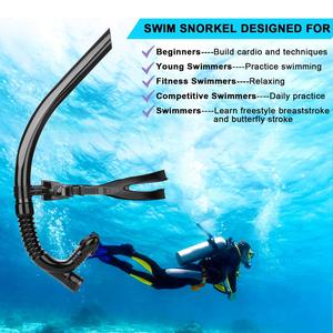 Front Mounted <b>Headband</b> Snorkel Adult Training Liquid Silicone Wet Snorkel <b>Black</b> Blue Red Yellow PVC Silicone PC Durable - Product Image 3