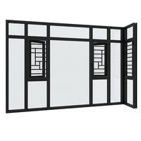 Ventana Abatible Moderna Minimalista de Aluminio con Doble Acristalamiento, Malla Retráctil de Acero Inoxidable, Certificación Energy Star, para Villas y Hoteles