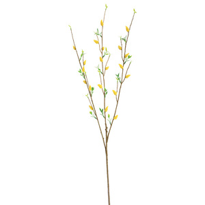 QIHAO Fleurs artificielles en saule argenté jaunes, décoration de sol, décoration intérieure pour mariage, plantes florales en plastique durables - Product Image 5