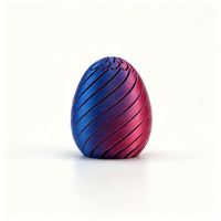 Premium PLA Hinged 3D Printed Fidget Egg Multi-Color Options Smooth Spiral Twist for Corporate Gift Idea Custom Branding