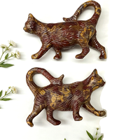 Figurine de chat en marche en pierre semi-précieuse naturelle de 6 cm, statue en cristal sculptée à la main, ornement animal Feng Shui écologique et apaisant