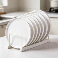 Assiette plate ronde en grès blanc uni, corps en pierre épaissi, compatible micro-ondes, plusieurs tailles disponibles