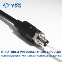 Connecteurs micro sous-marins compatibles SubConn MCIL8F+MCBH8M, paire mâle et femelle, plaqués or, en acier inoxydable, pour applications marines en eaux profondes et ROV