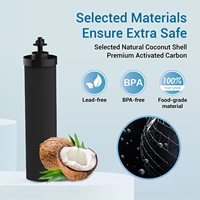 Waterdrop King Tank Système alimenté par gravité Charbon actif BB-92 Noir Remplacement Ber Key Éléments de purification Filtre à gravité