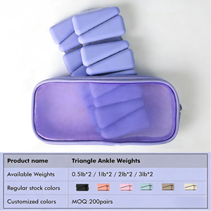 Poids de cheville triangulaires en fer et silicone, réglables, réutilisables, écologiques, unisexes, 2 lb, avec logo personnalisé LA, pour yoga et fitness - Product Image 3