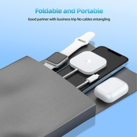 Chargeur rapide sans fil 15W avec support pliable de voyage 3 en 1 Chargement magnétique sans fil peut charger pour écouteurs de montre de téléphone