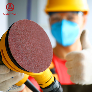 Amplas aluminium oksida merah <span class=keywords><strong>3</strong></span>/4/5/6 inci, piringan pengamplasan Bulat tanpa lubang, kait dan putaran P40-P1000 untuk memoles kayu dan logam - Product Image 5