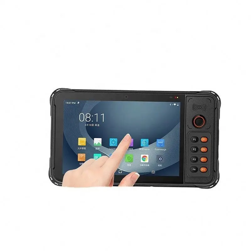 P8100 8 inch waterproof pdas tablet RFID nfc reader handheld industrial rugged tablet PC with android scanner