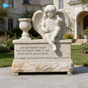 Escultura <span class=keywords><strong>de</strong></span> Ángel <span class=keywords><strong>de</strong></span> Mármol Blanco Hecha a Mano y Personalizable, <span class=keywords><strong>Monumento</strong></span> para Cementerios y Memoriales <span class=keywords><strong>de</strong></span> Villas - Product Image 5