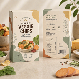 Boîte d'emballage alimentaire personnalisée pour chips de légumes biologiques - Product Image 1