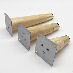 Factory-made conical furniture legs, solid wood legs, rubber pads, <b>supporting</b> wooden legs, coffee table legs, cabinet legs, - Product Image 3