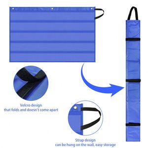Panel de Pared con Bolsillos para Almacenamiento, Decoración para Aulas Escolares, Tablero de Anuncios, Borde de Poliéster Azul, 37.8x24.4 pulgadas - Product Image 4