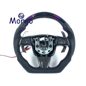 Volante Deportivo Personalizado de Fibra de Carbono y Cuero con Luces LED y Palanca de Cambios para <span class=keywords><strong>Cadillac</strong></span> CTS CTS-<span class=keywords><strong>V</strong></span> XTS SRX ATS <span class=keywords><strong>CT6</strong></span> ATS-<span class=keywords><strong>V</strong></span> - Product Image 1