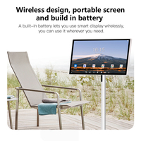 Tablette Android Smart TV blanche 24 pouces, écran LCD rétroéclairé LED, tactile capacitif 10 points, 1080p, 24Hz, mobile, sans fil, portable