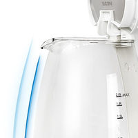 Bouilloire électrique 2.0L en verre pour cuisine électrique thé en verre avec lumière LED