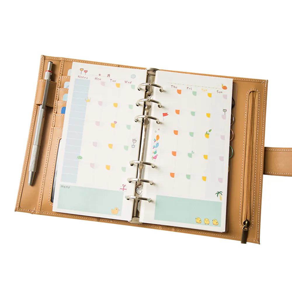 A6 hermoso color, recargable-6 agujeros Ring Binder cuaderno espiral recarga-diario de viaje del planificador de recarga inserto de papel