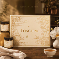 Boîte cadeau de luxe haut de gamme personnalisée en ivoire écologique avec motif floral de cerisier en feuille d'or, boîte rigide en papier pour bijoux et parfums